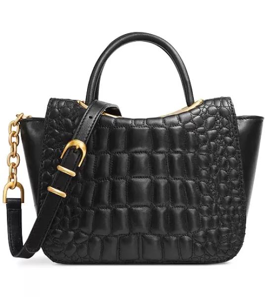Jericho Quilted Croc Leather Crossbody