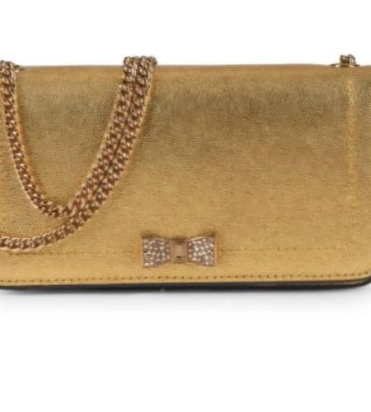 Kosette Crystal Bow Leather Wallet-On-Chain