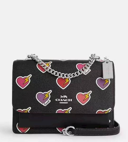KLARE CROSSBODY BAG WITH HEART BOLT PRINT