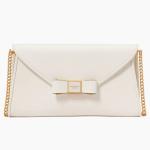 Morgan Bow Embellished Saffiano Leather Envelope Flap Crossbody
