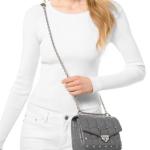 Michael Kors Soho Small Chain Leather Shoulder Bag Heather Grey