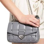 Michael Kors Soho Small Chain Leather Shoulder Bag Heather Grey