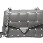 Michael Kors Soho Small Chain Leather Shoulder Bag Heather Grey