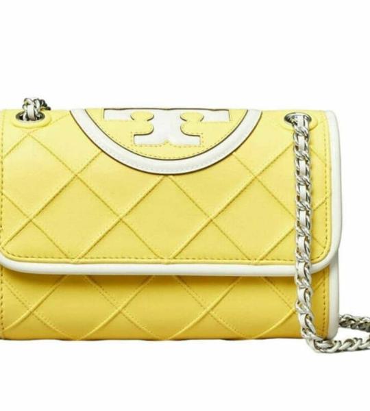 Tory Burch Small Fleming Soft Patent Border Convertible Shoulder Bag